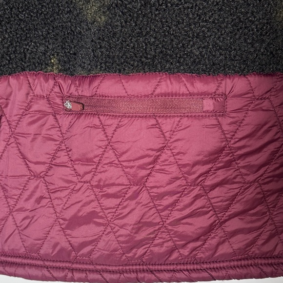 JoyLab Fleece Jacket Hooded Sherpa Zip Up Burgundy Camo Medium - Picture 8 of 11